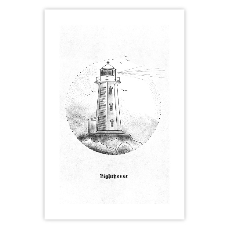 Poster Black and White Lighthouse - black and white lighthouse on a white background 131947 additionalImage 18