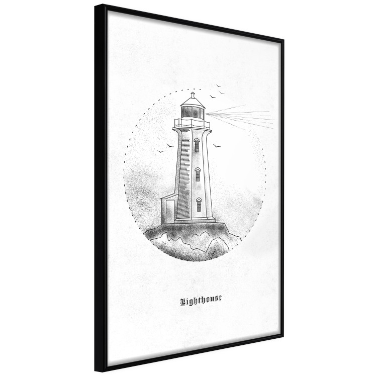 Poster Black and White Lighthouse - black and white lighthouse on a white background 131947 additionalImage 13