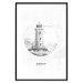 Poster Black and White Lighthouse - black and white lighthouse on a white background 131947 additionalThumb 19