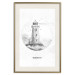 Poster Black and White Lighthouse - black and white lighthouse on a white background 131947 additionalThumb 22