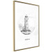 Poster Black and White Lighthouse - black and white lighthouse on a white background 131947 additionalThumb 7