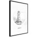 Poster Black and White Lighthouse - black and white lighthouse on a white background 131947 additionalThumb 6