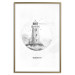 Poster Black and White Lighthouse - black and white lighthouse on a white background 131947 additionalThumb 16