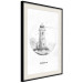 Poster Black and White Lighthouse - black and white lighthouse on a white background 131947 additionalThumb 2