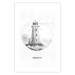 Poster Black and White Lighthouse - black and white lighthouse on a white background 131947 additionalThumb 25