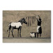 Canvas Art Print Banksy: Washing Zebra on Concrete (1 Part) Wide 132447 additionalThumb 7