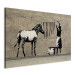 Canvas Art Print Banksy: Washing Zebra on Concrete (1 Part) Wide 132447 additionalThumb 2