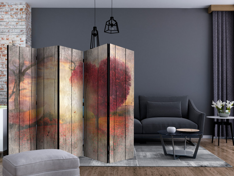 Folding Screen Autumn Love II (5-piece) - romantic landscape on wood 133447 additionalImage 4
