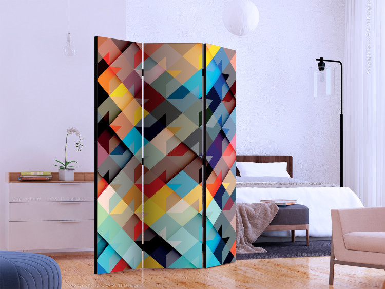 Room Divider Screen Colorful Patchwork - abstract texture with pastel figures 133647 additionalImage 2