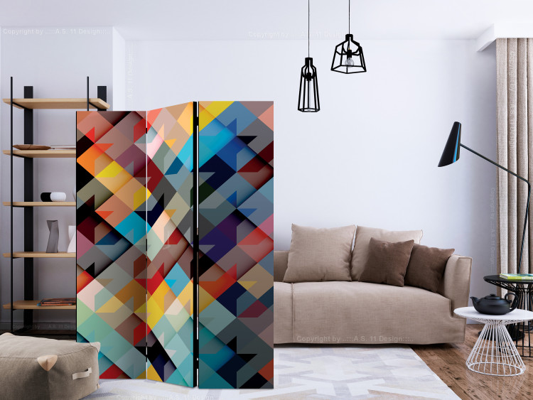 Room Divider Screen Colorful Patchwork - abstract texture with pastel figures 133647 additionalImage 4