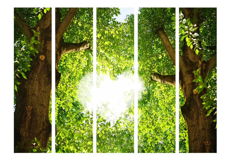 Room Separator Love Glimpse II - trees with leaves forming a heart against the sky 133847 additionalImage 3