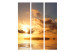 Folding Screen Sea - Sunset (3-piece) - lonely island and cloudy sky 134147 additionalThumb 3