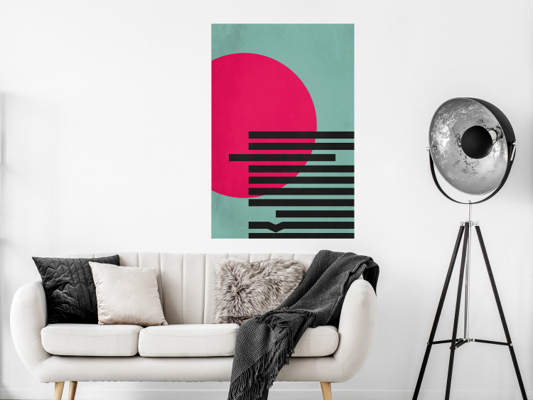 Poster Pink Sun - colorful geometric figures in an abstract motif 134447 additionalImage 2