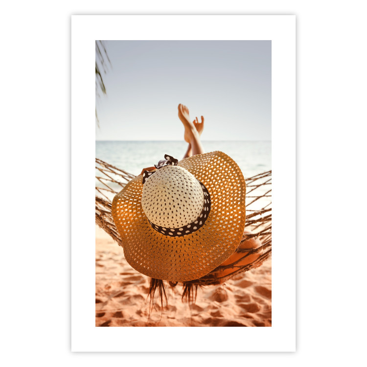 Poster Beach Hammock - summer landscape with a resting woman against the sea 136047 additionalImage 16