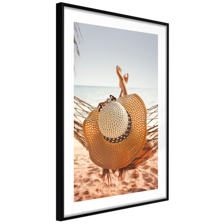 Poster Beach Hammock - summer landscape with a resting woman against the sea 136047 additionalImage 4