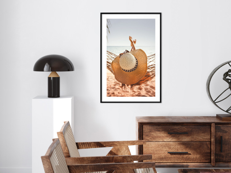 Poster Beach Hammock - summer landscape with a resting woman against the sea 136047 additionalImage 22