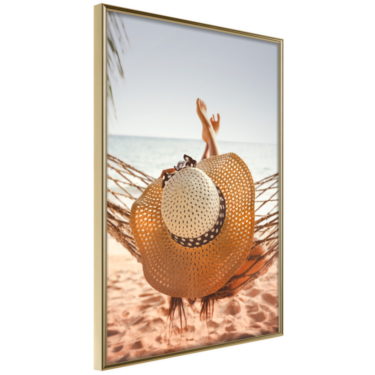 Poster Beach Hammock - summer landscape with a resting woman against the sea 136047 additionalImage 8