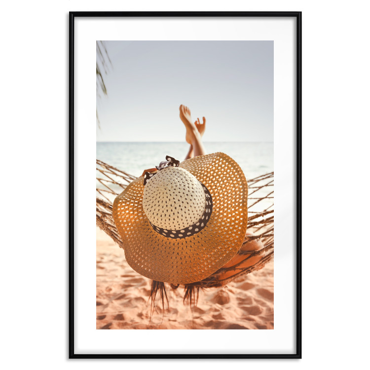 Poster Beach Hammock - summer landscape with a resting woman against the sea 136047 additionalImage 27