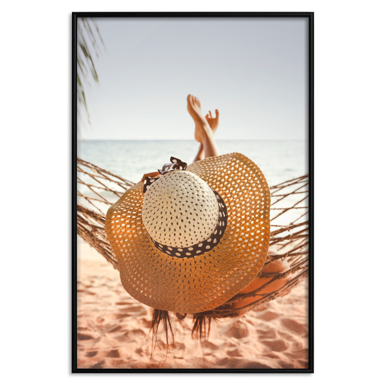 Poster Beach Hammock - summer landscape with a resting woman against the sea 136047 additionalImage 25