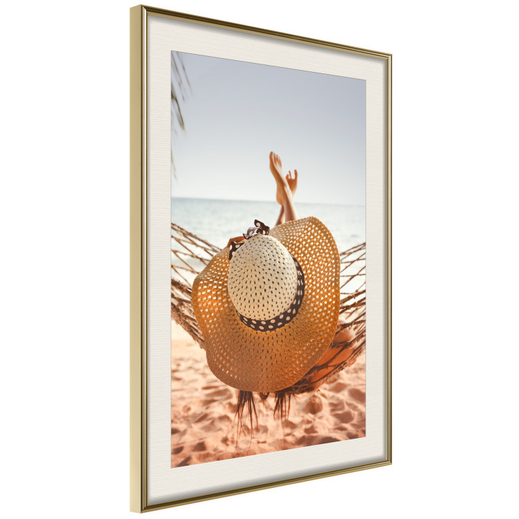 Poster Beach Hammock - summer landscape with a resting woman against the sea 136047 additionalImage 3