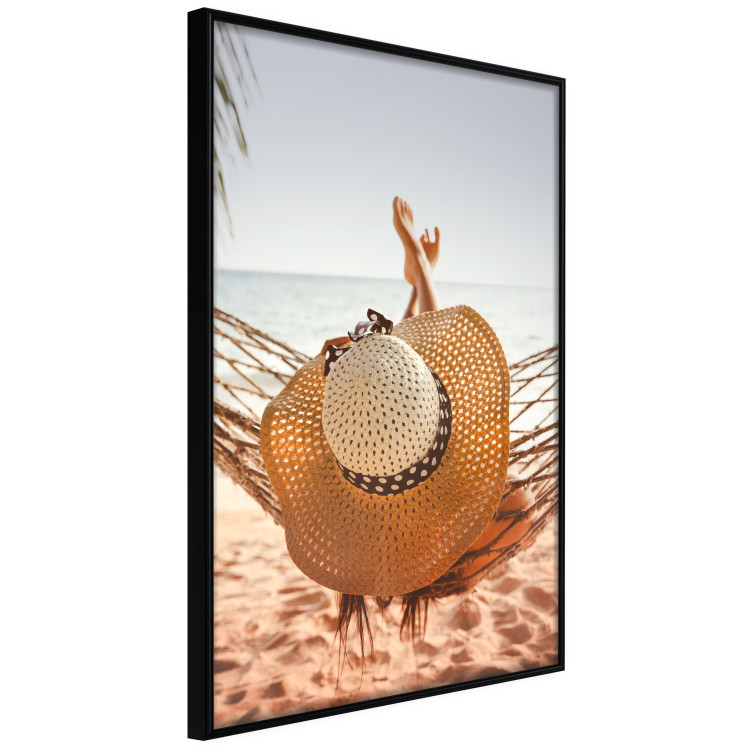 Poster Beach Hammock - summer landscape with a resting woman against the sea 136047 additionalImage 3