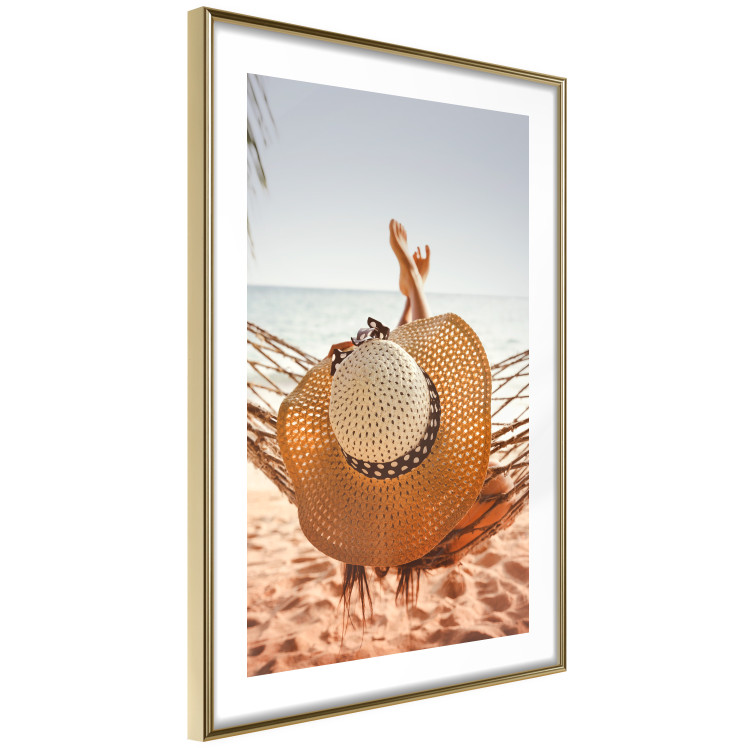Poster Beach Hammock - summer landscape with a resting woman against the sea 136047 additionalImage 2