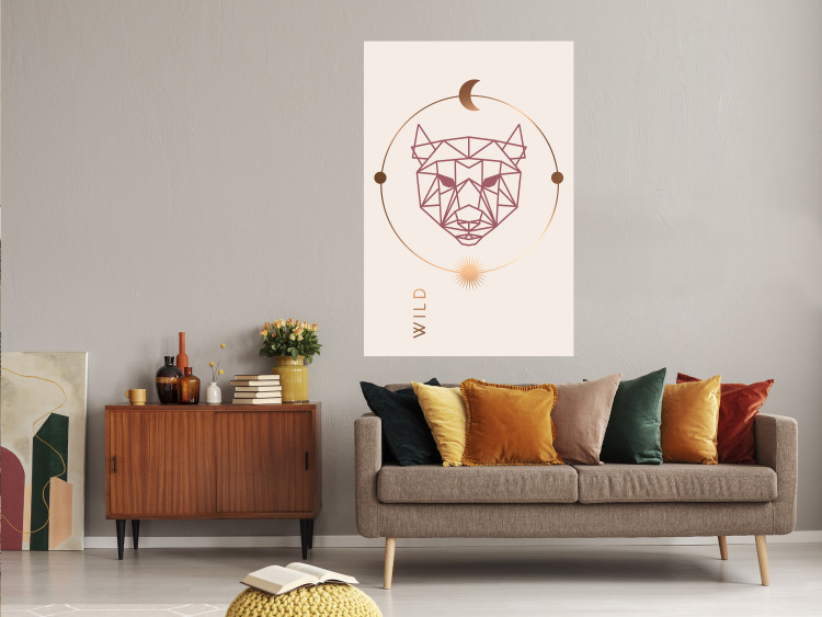 Poster Wild Heart - animal and solar system arrangement in a geometric abstraction 136547 additionalImage 16