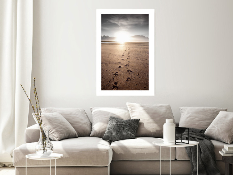 Wall Poster Our Path - landscape of a vast beach against the glow of a setting sun 138047 additionalImage 16