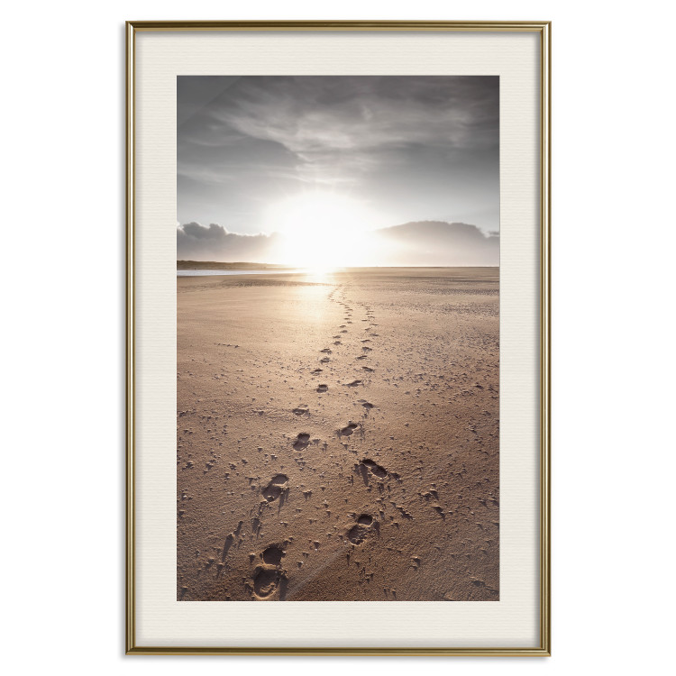 Wall Poster Our Path - landscape of a vast beach against the glow of a setting sun 138047 additionalImage 22