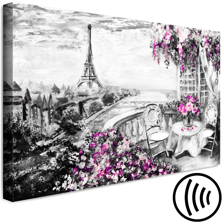 Canvas Art Print Parisian Balcony (1-piece) Wide - city panorama with Eiffel Tower 138747 additionalImage 6