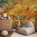 Photo Wallpaper Fleeing thoughts - composition full of gold with blue patterns 142547