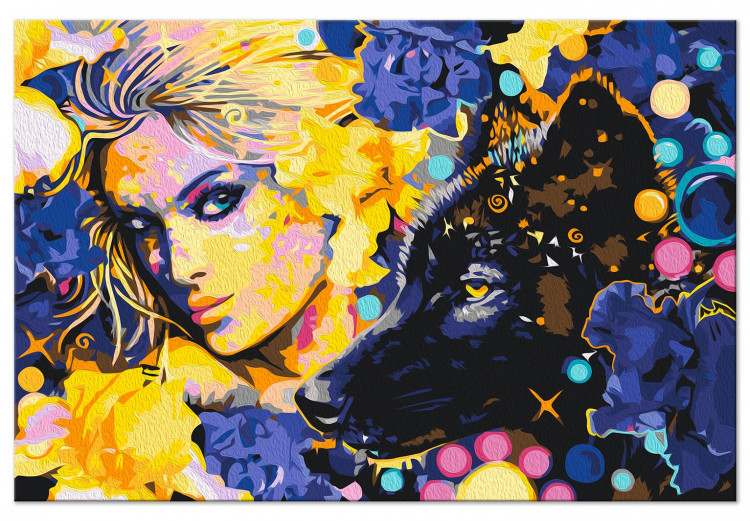 Paint by Number Kit Golden Girl and Black Wolf 143647 additionalImage 4