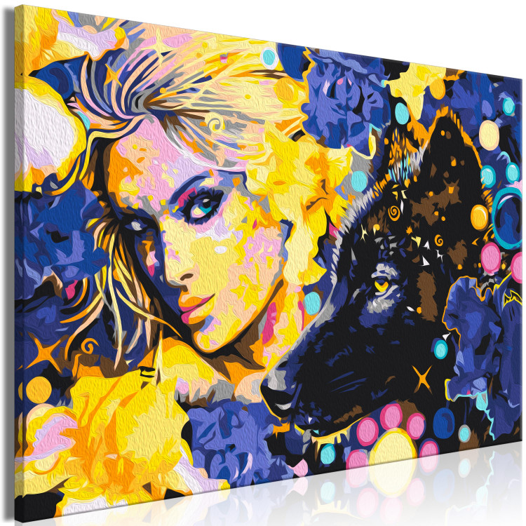 Paint by Number Kit Golden Girl and Black Wolf 143647 additionalImage 6