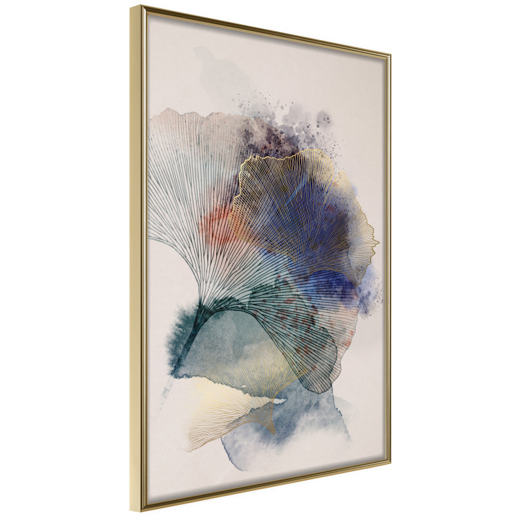 Wall Poster Gilded plants - delicate leaf veins on colored spots 144047 additionalImage 7