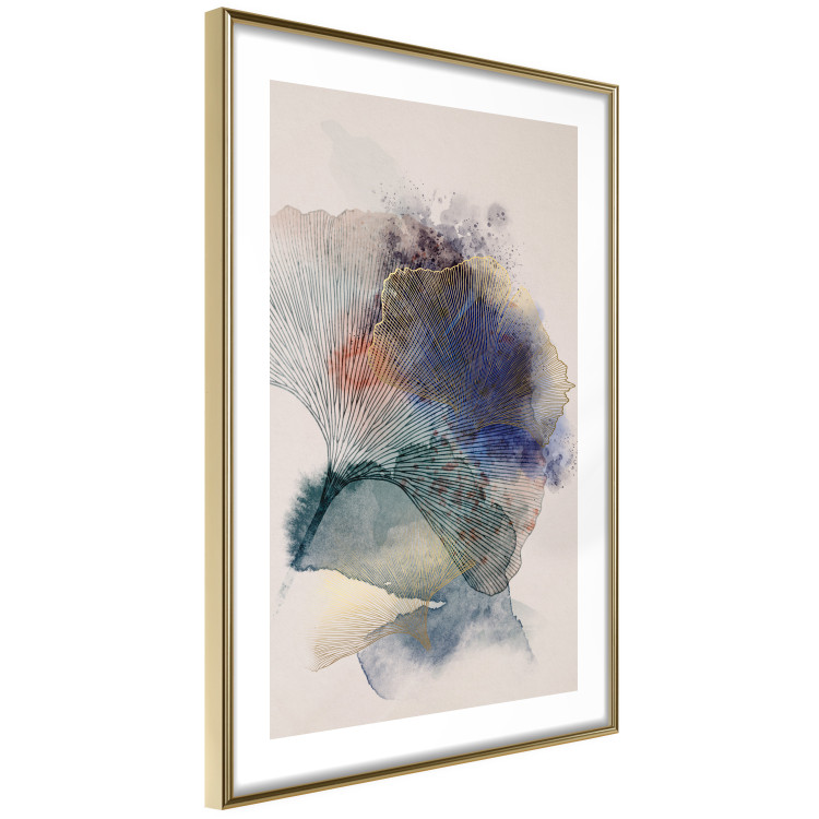 Wall Poster Gilded plants - delicate leaf veins on colored spots 144047 additionalImage 8