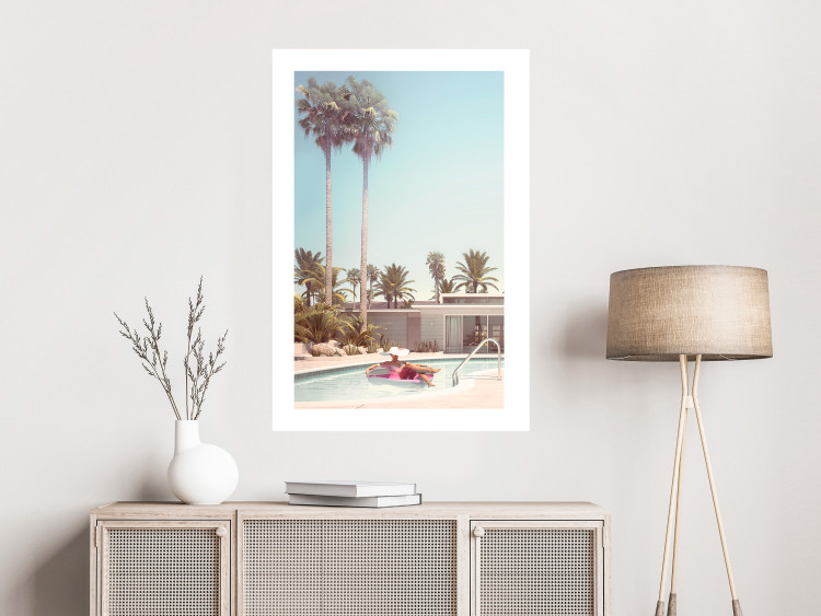 Wall Poster Palm Trees - Holiday Relaxation at the Swimming Pool Amid a Sunny Breeze 144347 additionalImage 13