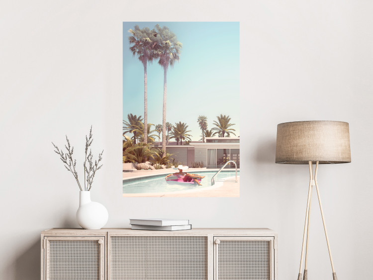 Wall Poster Palm Trees - Holiday Relaxation at the Swimming Pool Amid a Sunny Breeze 144347 additionalImage 3