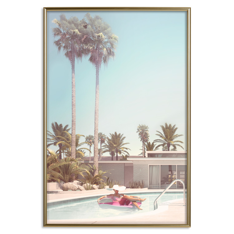 Wall Poster Palm Trees - Holiday Relaxation at the Swimming Pool Amid a Sunny Breeze 144347 additionalImage 24