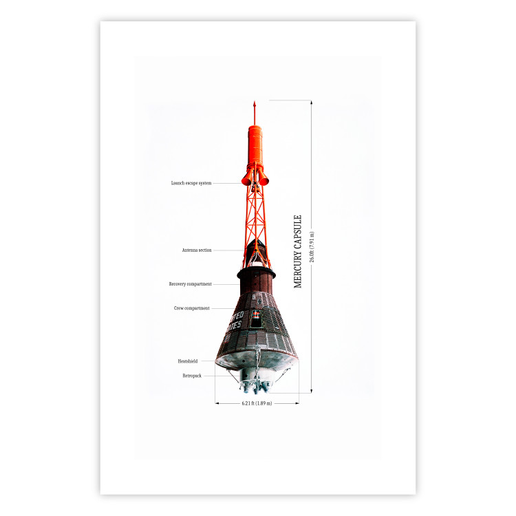 Wall Poster Mercury Capsule - Technical Projection of a Spacecraft on a Scale 146247 additionalImage 16