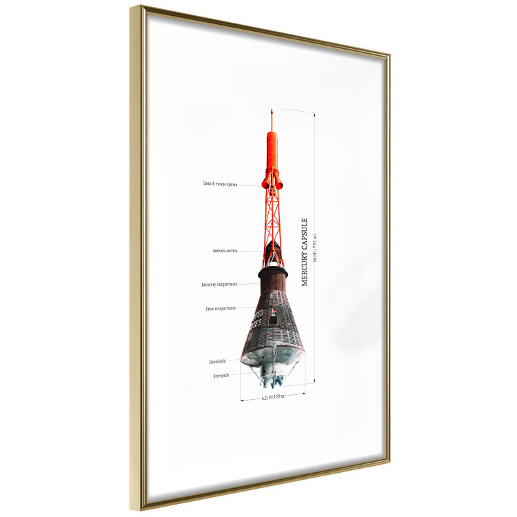Wall Poster Mercury Capsule - Technical Projection of a Spacecraft on a Scale 146247 additionalImage 7