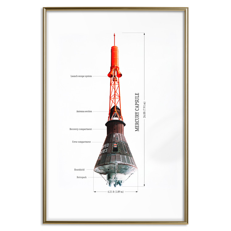 Wall Poster Mercury Capsule - Technical Projection of a Spacecraft on a Scale 146247 additionalImage 17