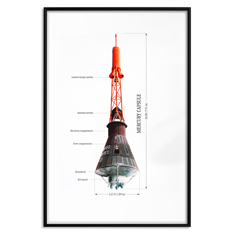 Wall Poster Mercury Capsule - Technical Projection of a Spacecraft on a Scale 146247 additionalImage 15