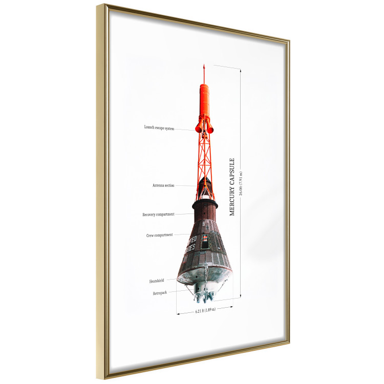Wall Poster Mercury Capsule - Technical Projection of a Spacecraft on a Scale 146247 additionalImage 3