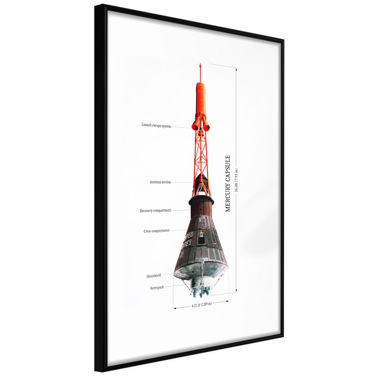Wall Poster Mercury Capsule - Technical Projection of a Spacecraft on a Scale 146247 additionalImage 2