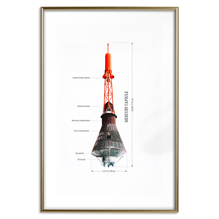 Wall Poster Mercury Capsule - Technical Projection of a Spacecraft on a Scale 146247 additionalImage 20