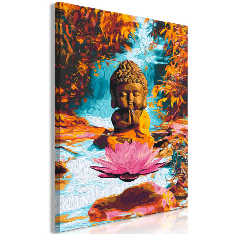 Paint by Number Kit Autumn Zen - A Small Buddha in a Lotus Flower with a Waterfall in the Background 146547 additionalImage 5