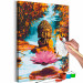 Paint by Number Kit Autumn Zen - A Small Buddha in a Lotus Flower with a Waterfall in the Background 146547 additionalThumb 3