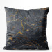 Decorative Velor Pillow Cracked magma - graphite imitation stone pattern with golden streaks 147047