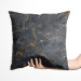 Decorative Velor Pillow Cracked magma - graphite imitation stone pattern with golden streaks 147047 additionalThumb 2