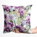 Decorative Velor Pillow Joyful bouquet - composition of purple flowers on a white background 147147 additionalThumb 2